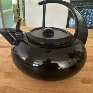 Black Teapot with Ergonomic Handle